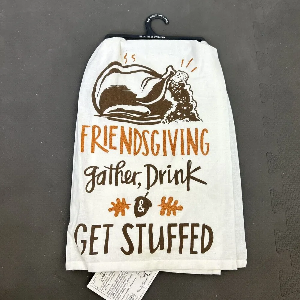 NWT Set 5 Primitive's by Kathy Kitchen Dish Towels Fall Thanksgiving Charity